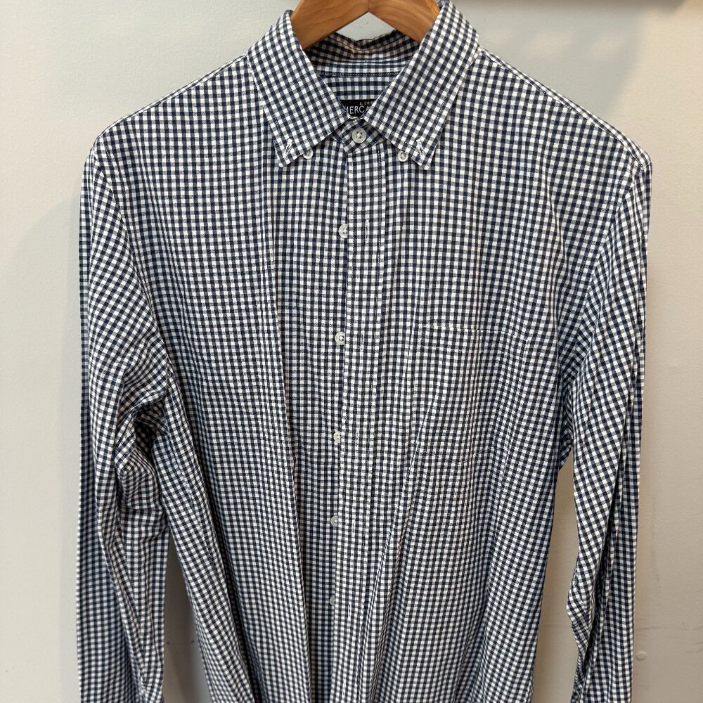 EUC Check button down shirt with chest pocket J crew